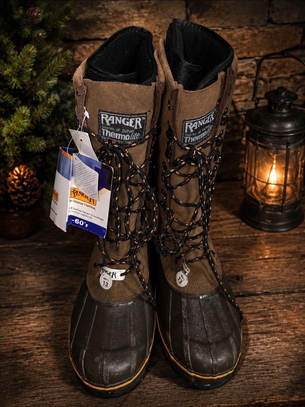 RANGER Men’s Brown Insulated Lace-Up Winter Boots